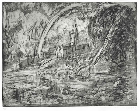 "From Constable: Salisbury Cathedral from the Meadows" by LEON KOSSOFF